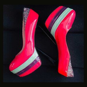 Dare to Dance in These! 6" Pink Patented Leather Stiletto Pumps by Maria Lorenzo